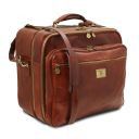 Varsavia Two Compartments Leather Pilot Case With two Wheels Темно-коричневый TL141533