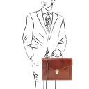Volterra Leather Briefcase 2 Compartments Мед TL141544