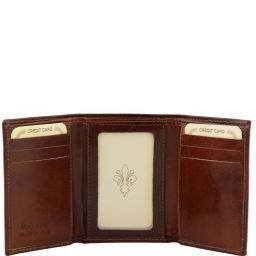 Exclusive 3 Fold Leather Wallet Dark Brown TL140801