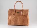 Erika Lady bag in Croco Look Leather - Large Size Cognac TL140847
