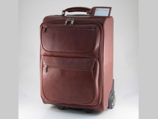 Los Angeles Leather Travel Trolley Brown FC140861