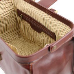 Raffaello Klassische Doktortasche aus Leder mit Schnalle Schwarz TL10077