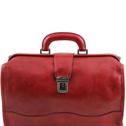 Raffaello Klassische Doktortasche aus Leder mit Schnalle Rot TL10077