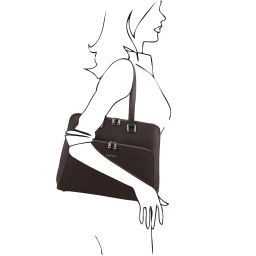Lucca Borsa business TL SMART in pelle morbida per donna Testa di Moro TL141630
