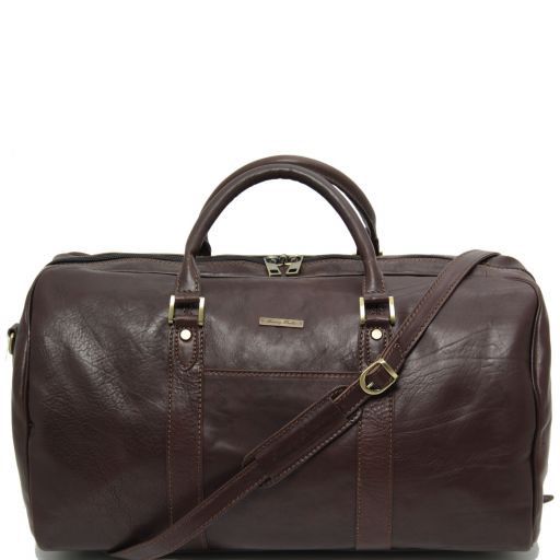 TL Travel Exclusive Leather Weekender Travel Bag Dark Brown TL151101