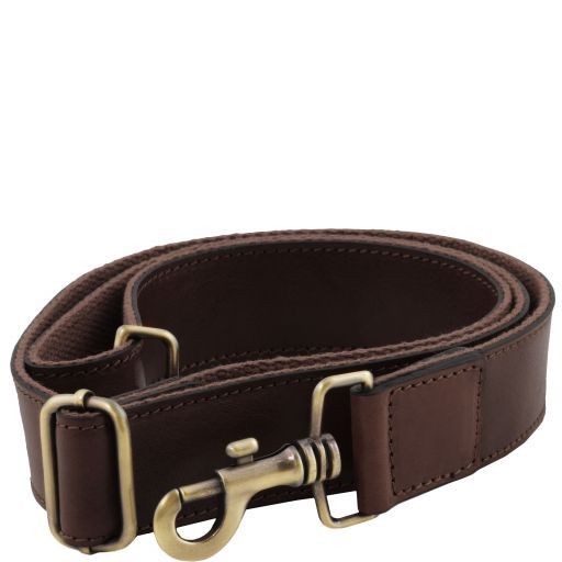 brown leather shoulder strap