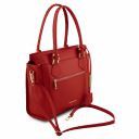 Lara Leather Handbag With Front zip Red TL141644
