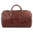 Lisbona Travel Leather Duffle bag - Large Size Brown TL141657