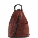 Shangai Leather Backpack Brown TL90108