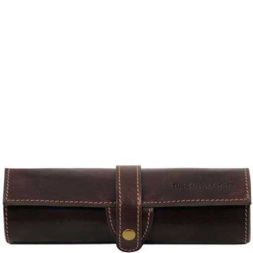 Exclusivo Portaboligrafo en Piel Marrón oscuro TL141620