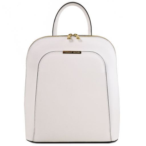 TL Bag Saffiano Leather Backpack for Women White TL141631