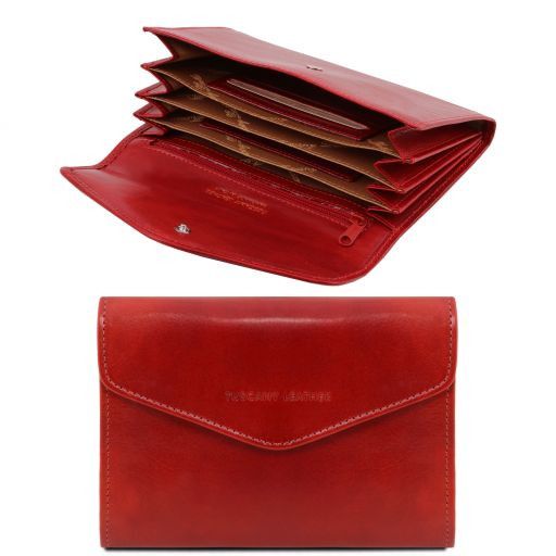 Exclusive Leather Accordion Wallet for Women Red TL140786