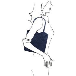 Patty Borsa donna convertibile a zaino in pelle stampa floreale Blu scuro TL141676