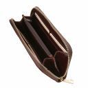 Exclusive zip Around Leather Wallet Темно-коричневый TL141206