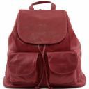 Seoul Leather Backpack Large Size Red TL90142