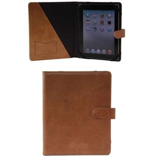 Leather IPad Case With Snap Button Honey TL141170