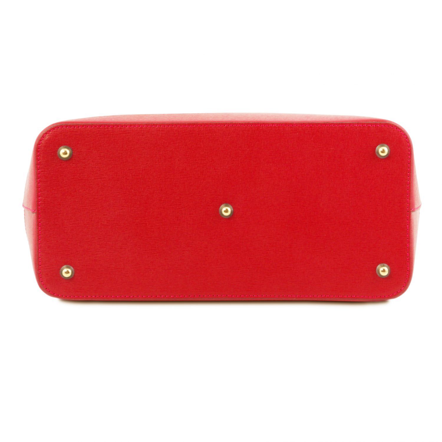 red saffiano leather