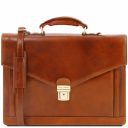 Volterra Leather Briefcase 2 Compartments Мед TL141544
