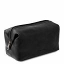 Smarty Leather Toiletry bag - Large Size Black TL141219