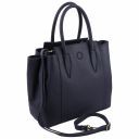 Tulipan Leather Handbag Dark Blue TL141727