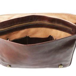 TL Messenger Bolso en piel con bandolera 1 compartimento - Modelo grande Marrón TL141253