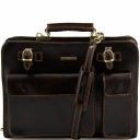 Venezia Leather Briefcase 2 Compartments Dark Brown TL10020