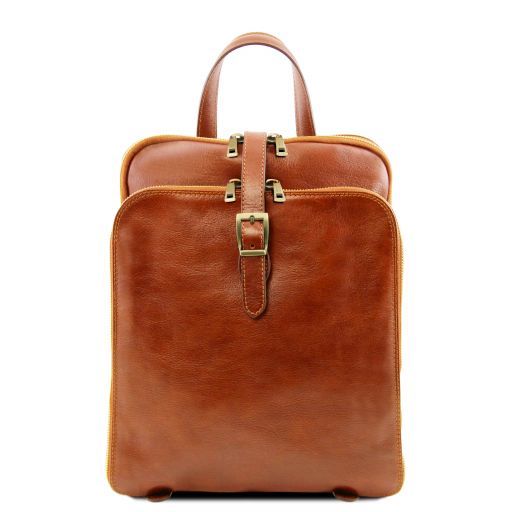leather backpack with compartments