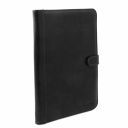 Adriano Leather Document Case With Button Closure Black TL141275