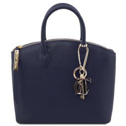 TL KeyLuck Bolso de mano en piel Saffiano - Misura pequeña Azul oscuro TL141265