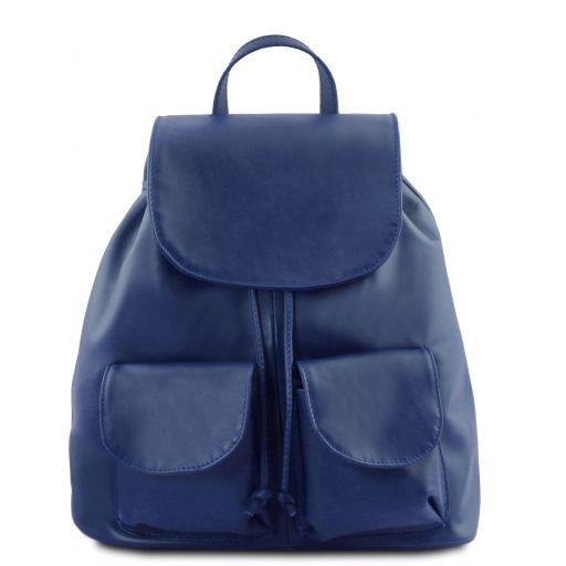Seoul Рюкзак из мягкой кожи - Большой размер Синий TL141507
