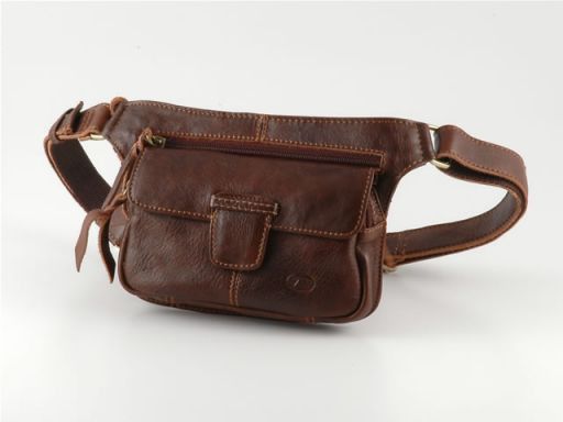 sac banane cuir marron