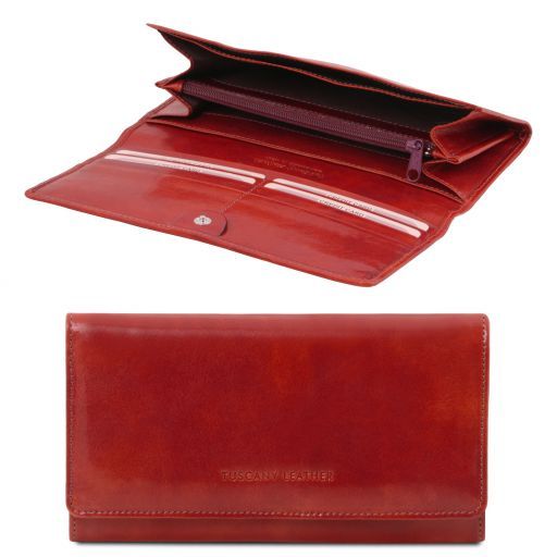 Exclusive Leather Accordion Wallet for Women Red TL140787