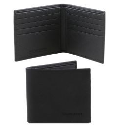 Exklusive Herren Geldbörse aus Saffiano Leder mit zwei Scheinfächern Schwarz TL141437