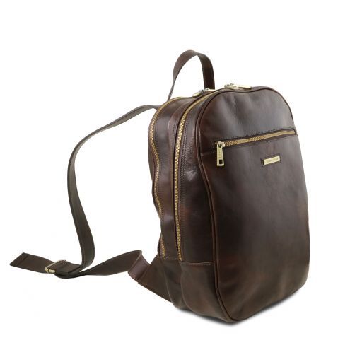 Osaka Leather laptop backpack Dark Brown TL141711