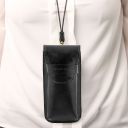 Эксклюзивный кожаный футляр для Очков/Смартфона Большой размер Черный TL141321