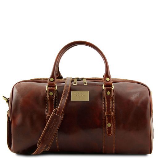Francoforte Дорожная кожаная сумка Weekender - Маленький размер Коричневый TL140935