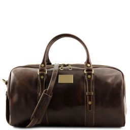 Francoforte Exclusive Leather Weekender Travel Bag - Small size Dark Brown TL140935