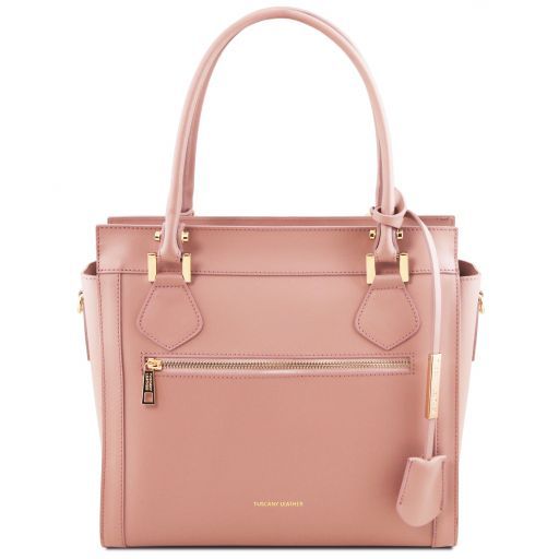 Lara Leather Handbag With Front zip Ballet Pink TL141644