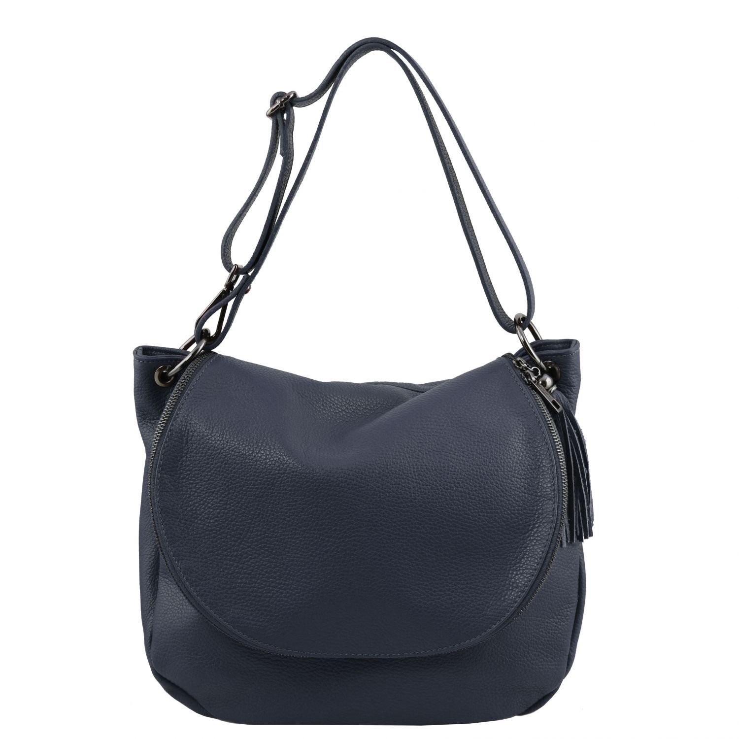TL Bag Soft Leather Shoulder bag With Tassel Detail Dark Blue TL141802
