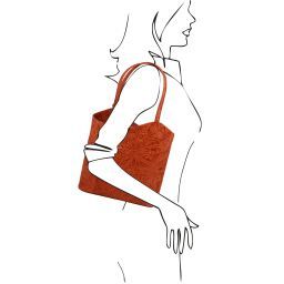 Patty Borsa donna convertibile a zaino in pelle stampa floreale Brandy TL141676