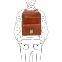 Kyoto Leather Laptop Backpack Honey TL141859