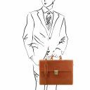 Parma Leather Briefcase 2 Compartments Honey TL141350