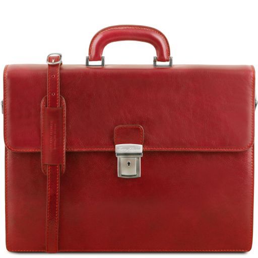 Parma Leather Briefcase 2 Compartments Red TL141350