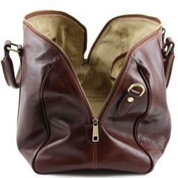 TL Voyager Maleta de viaje en piel con bolsillo en la parte trasera - Modelo pequeño Miel TL141250