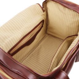 TL Voyager Maleta de viaje en piel con bolsillos al lado - Modelo grande Marrón oscuro TL141281