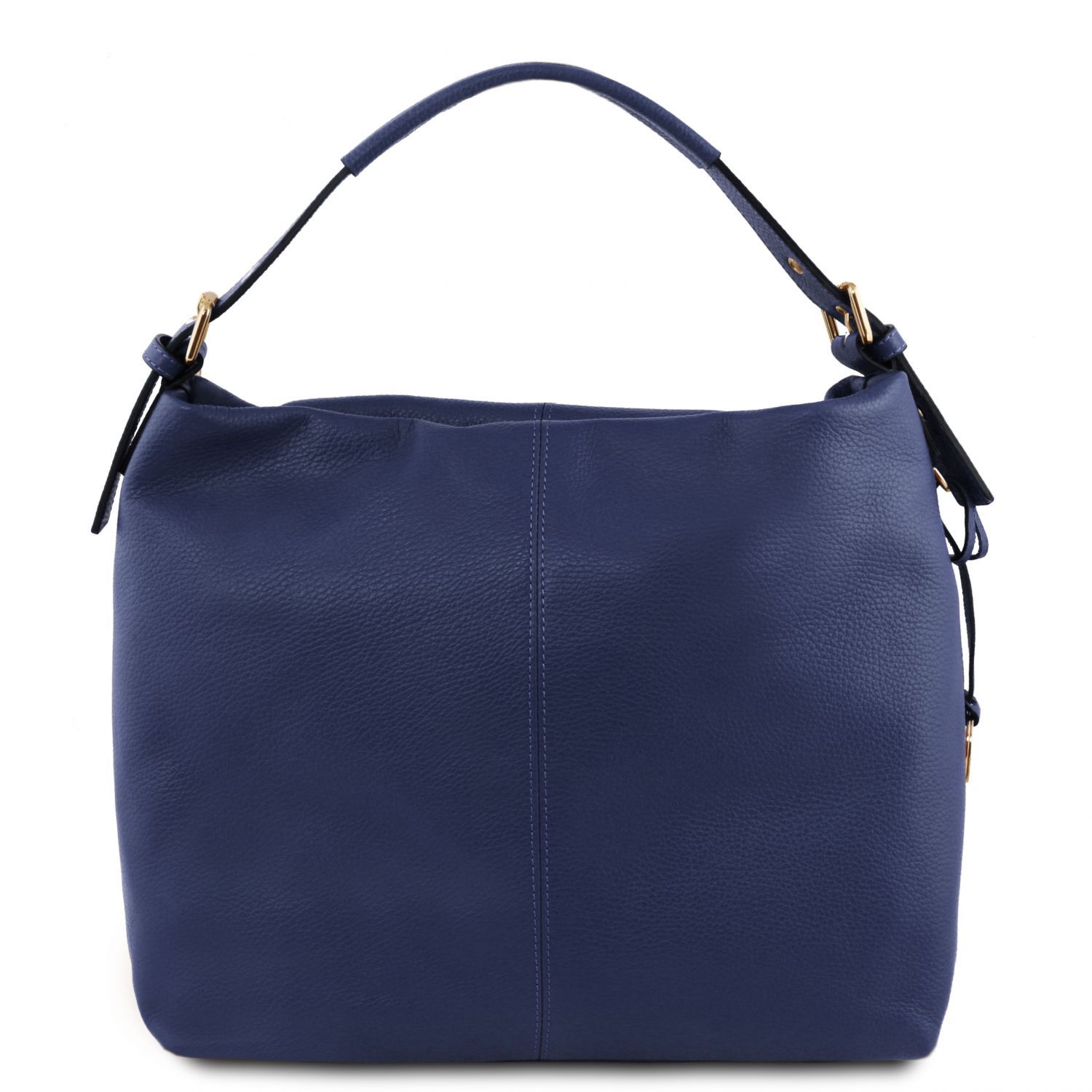blue leather hobo bag