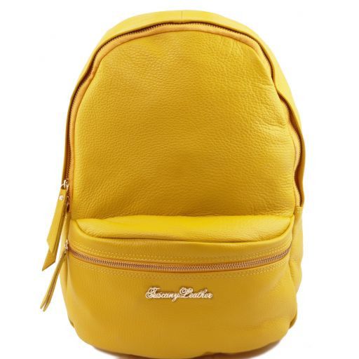 TL Bag Lederrucksack Für Damen aus Weichem Leder Gelb TL141320