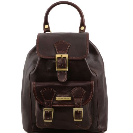 Kobe Кожаный рюкзак Темно-коричневый TL141342