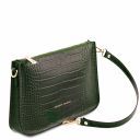 Cassandra Croc Print Leather Clutch Handbag Forest Green TL141917