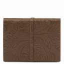 Leather Travel Diary With Floral Pattern Темный серо-коричневый TL141672